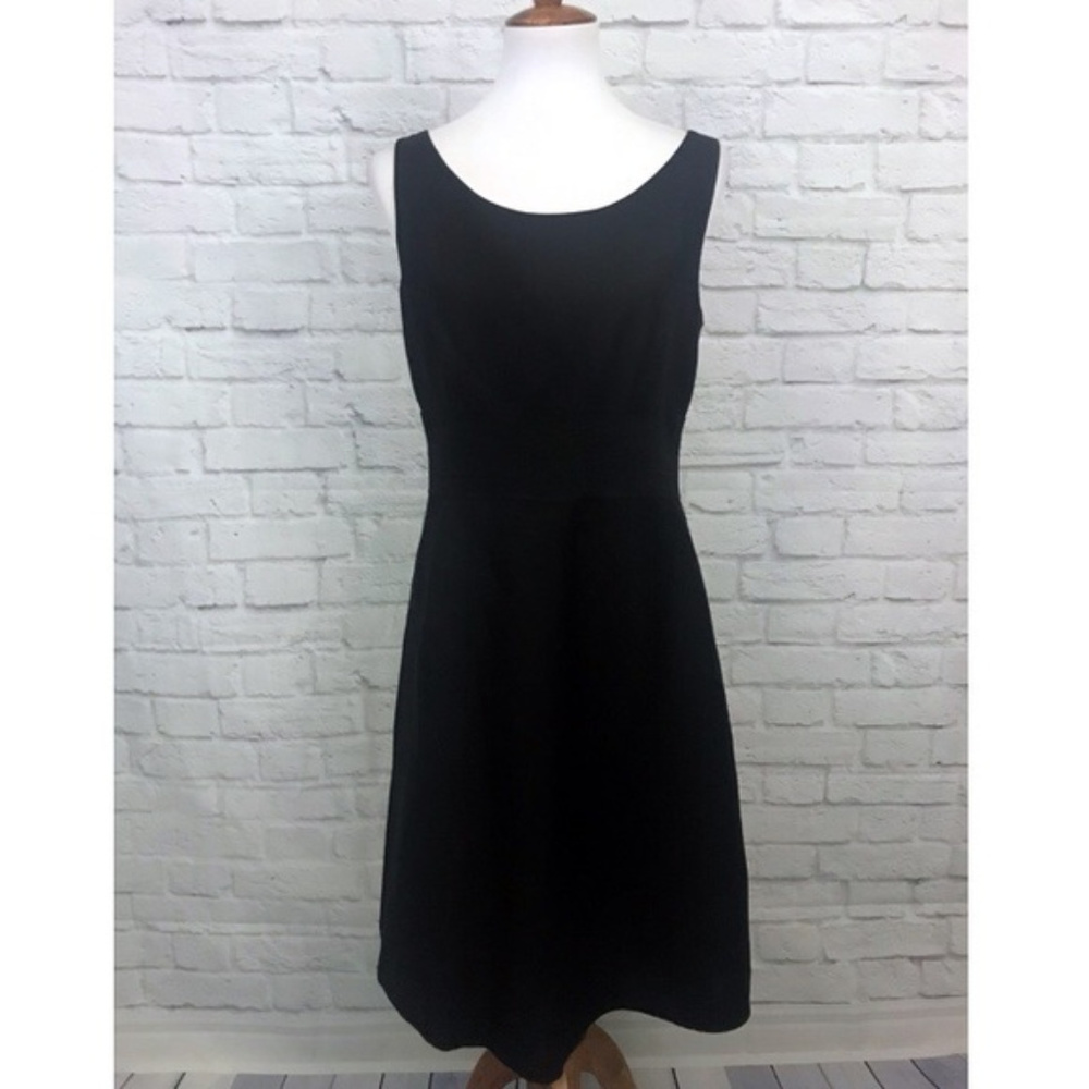 Ann Taylor Black Linen Blend Sleeveless Dress sz 8